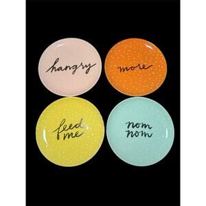 Danica Snappy Appetizer Plates Set of 4 Colorful Plates Cute Funny